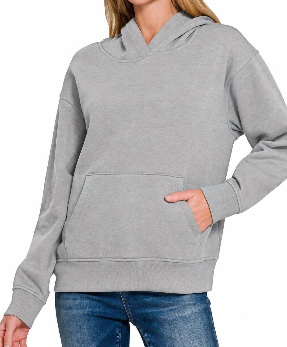 NEW ZENANA fleece lined hoodie in grey